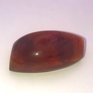 VTG 1970s Klaningrad Amber Factory Real Amber Stone Brooch 1.9” x .9” Stamped